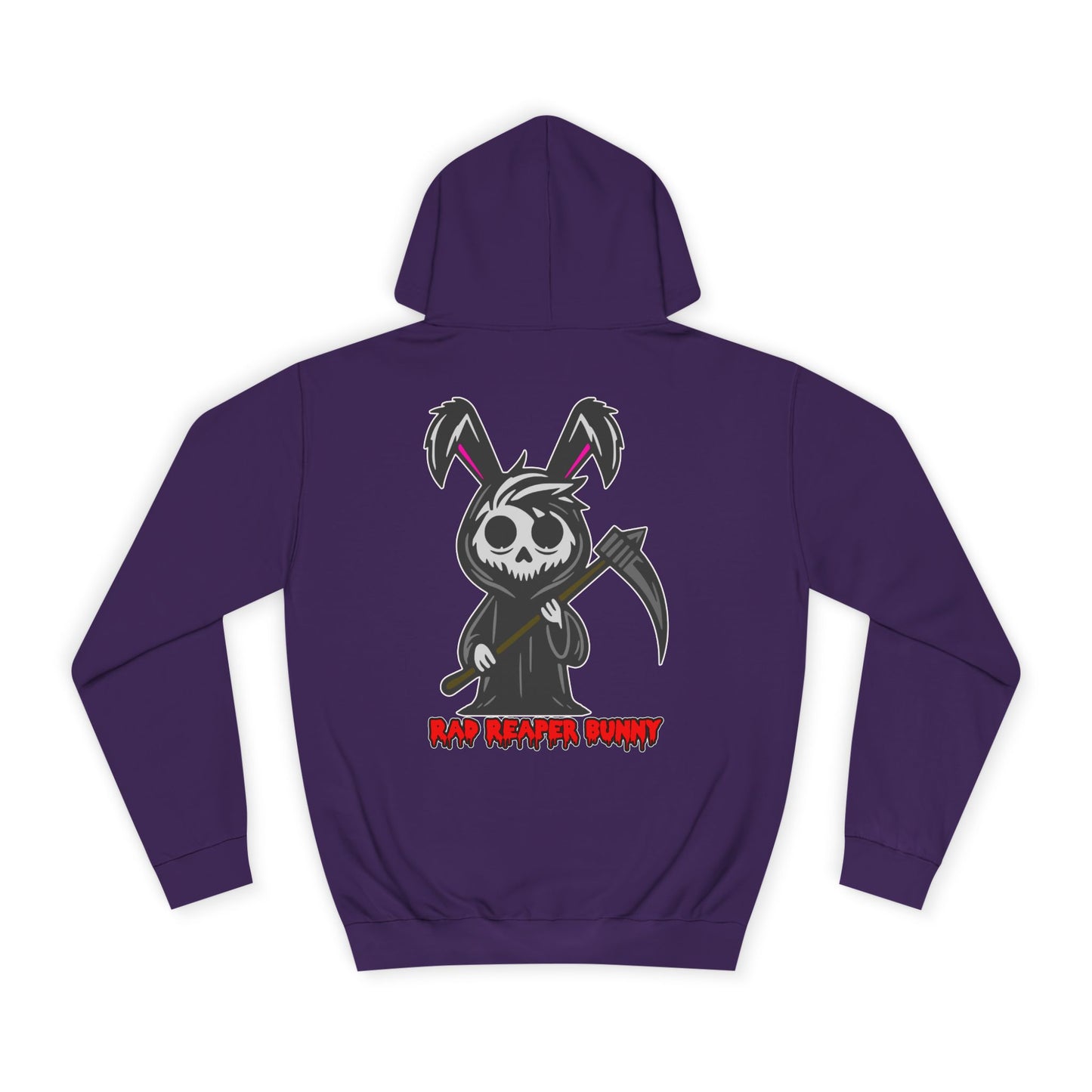 Rad Reaper Bunny, Rad Moto Bunny, Unisex Hoodie - Biker Style Sweatshirt for Motorcycle Enthusiasts