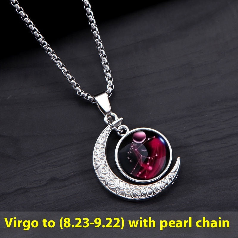 Zodiac Moon Star Glowing Necklace