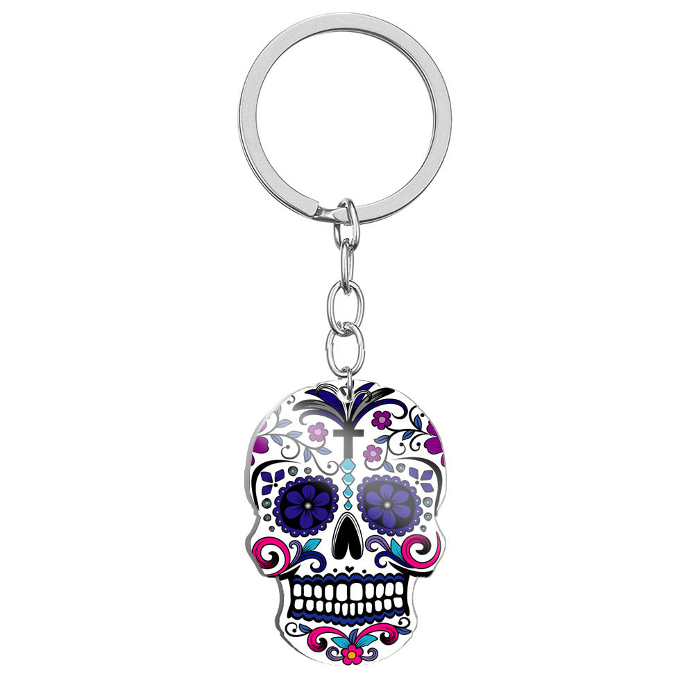 Day Of the Dead Skull Keychain