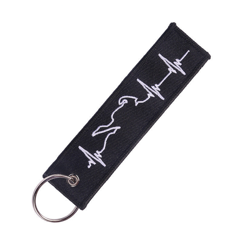 Motorcycle Embroidered Keychain