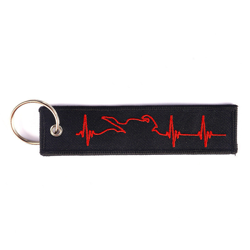 Motorcycle Embroidered Keychain