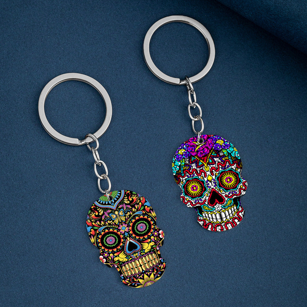 Day Of the Dead Skull Keychain