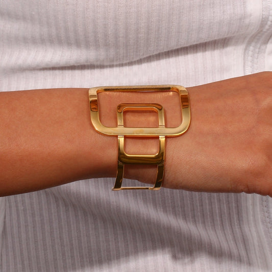 Abstract Stainless Steel Bracelet