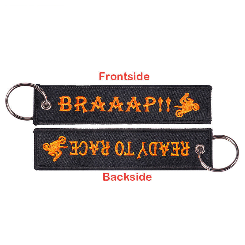 Motorcycle Embroidered Keychain