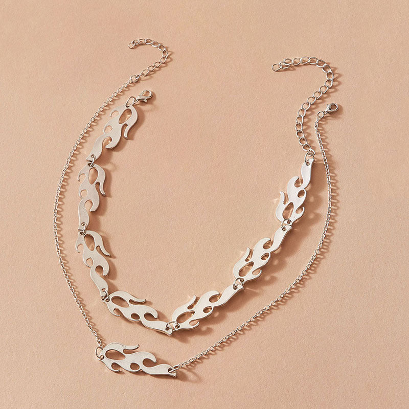 Fire Flame's Multi-Layered Choker Necklace