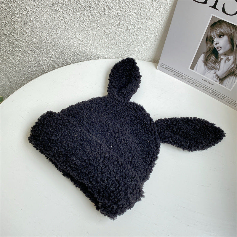 Cute Lambswool Plush Rabbit Ears Hat