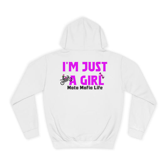 I'M Just a Girl, Moto Mafia Life Unisex Hoodie - Biker Style Sweatshirt for Motorcycle Enthusiasts