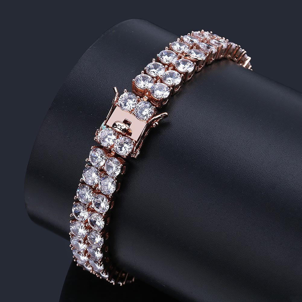 Double Row Inlaid Zircon Bracelet
