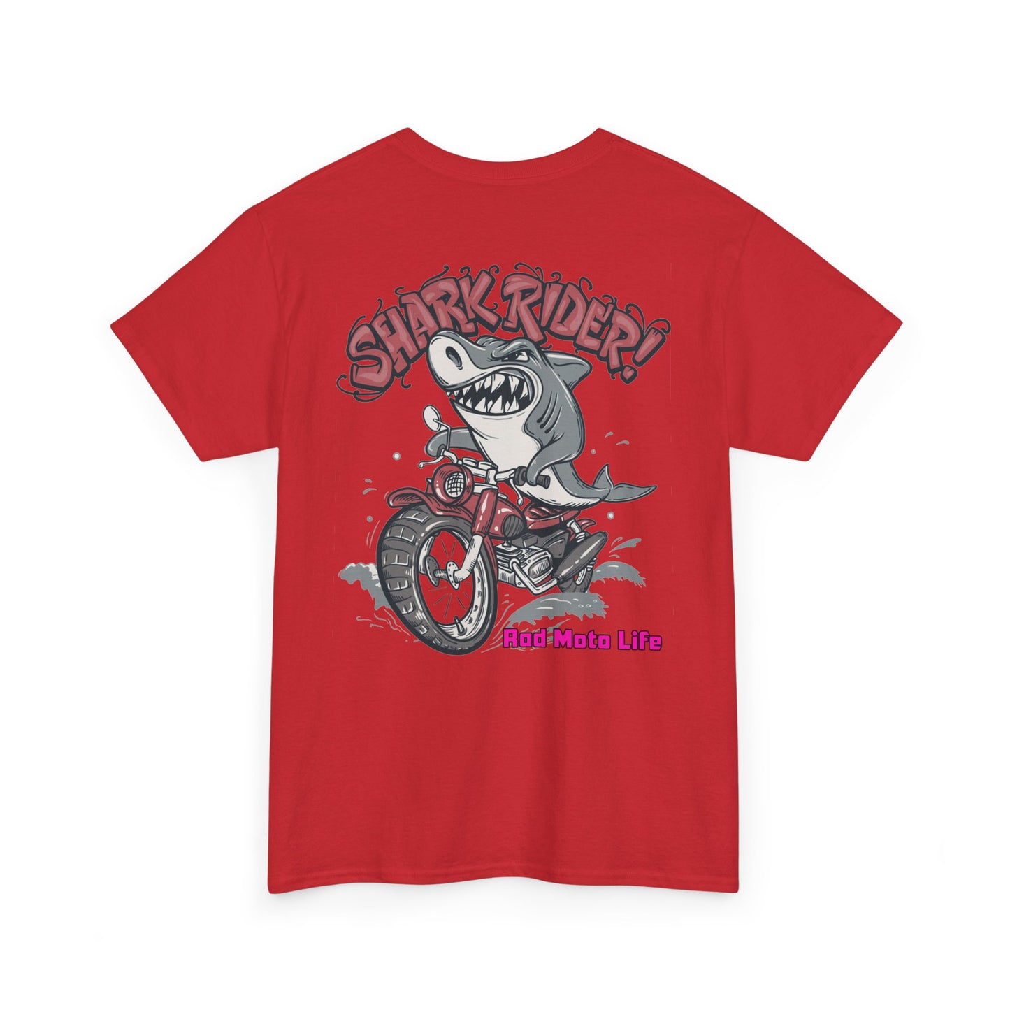 Shark Rider, Rad Moto Life, Heavy Cotton T-Shirt