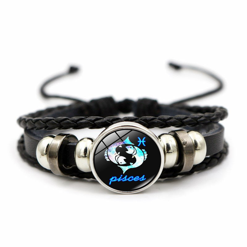 Constellation Leather Beaded Bracelet