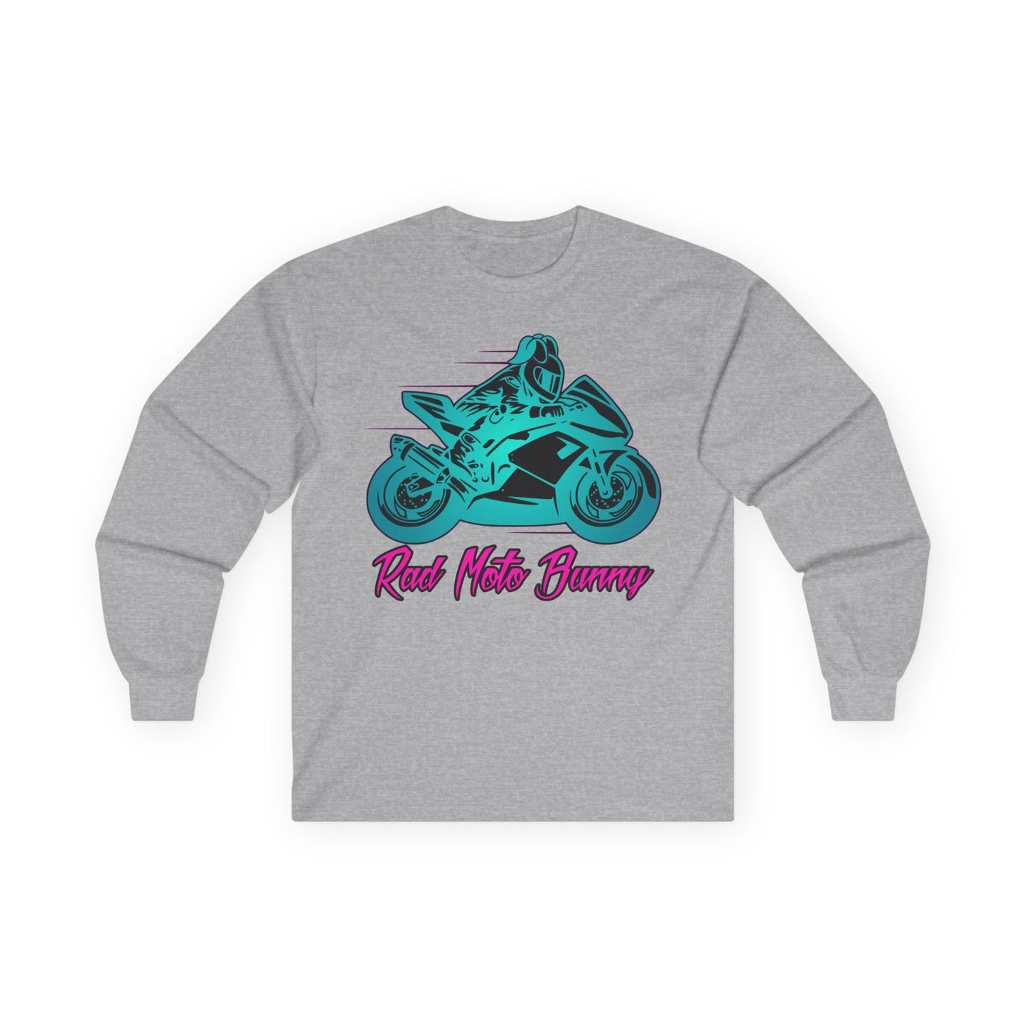 If you think my ears are big, Rad Moto Bunny, Unisex Long Sleeve Tee - Bold Graphic T-Shirt for Motorcycle Enthusiasts