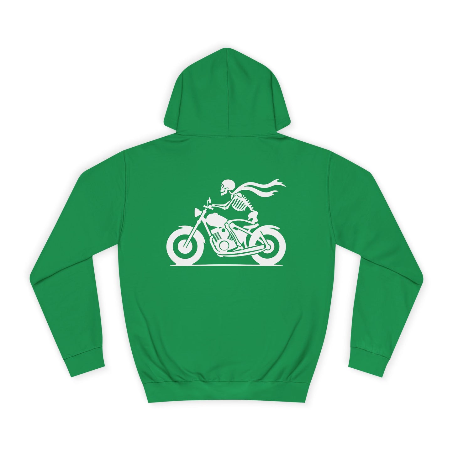 Skeleton Rider, Rad Moto Bunny, Unisex Hoodie - Biker Style Sweatshirt for Motorcycle Enthusiasts