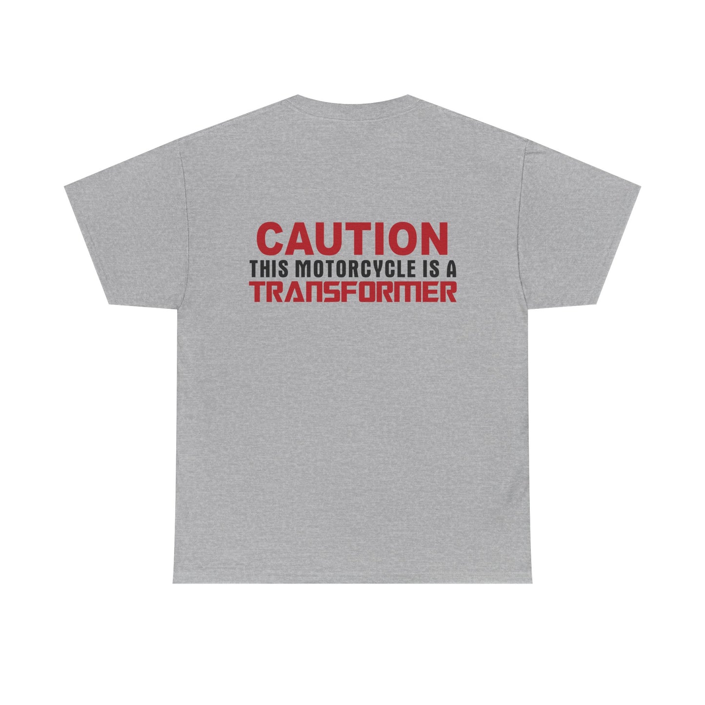 Caution, This Motorcycle is a Transformer, Rad Moto Bunny, Heavy Cotton T-Shirt