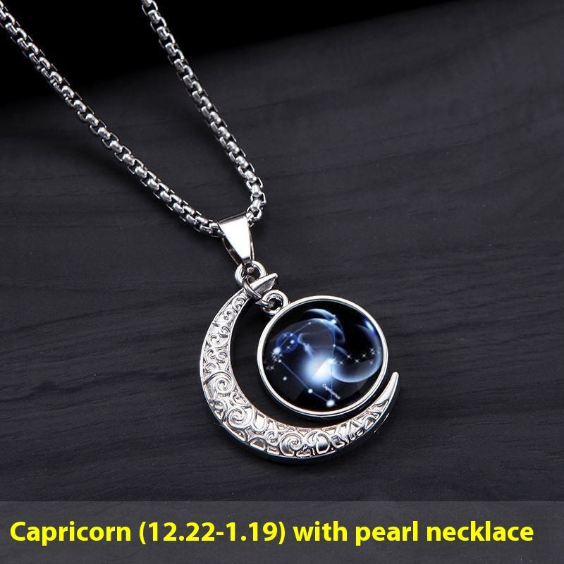 Zodiac Moon Star Glowing Necklace
