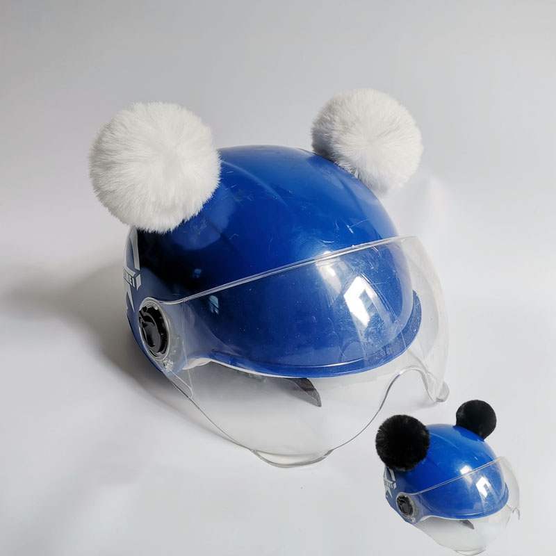 Puffy Panda Ears Helmet Ornaments