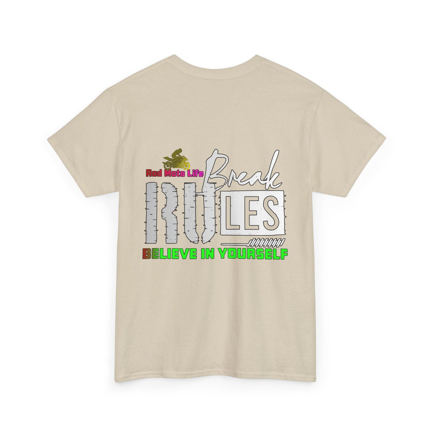 Break Rules, Rad Moto Life, Heavy Cotton T-Shirt