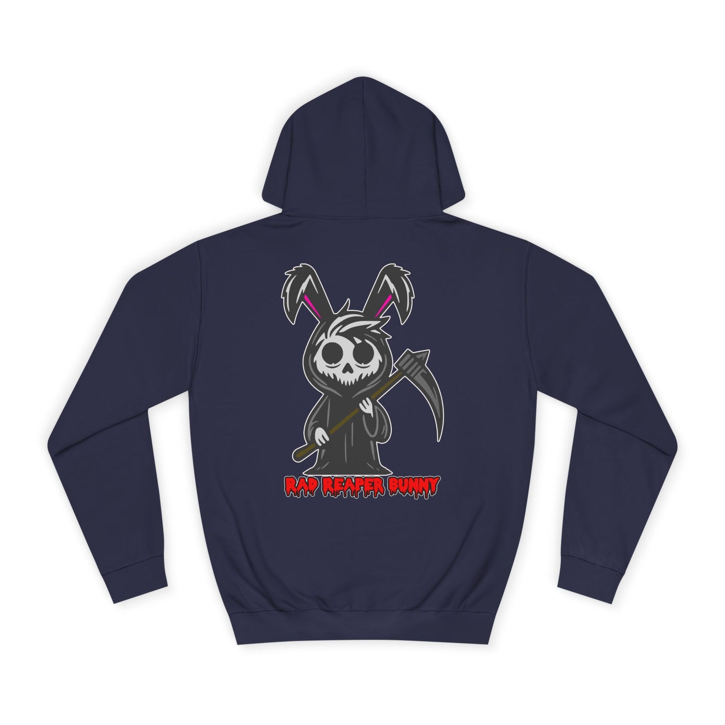 Rad Reaper Bunny, Rad Moto Bunny, Unisex Hoodie - Biker Style Sweatshirt for Motorcycle Enthusiasts