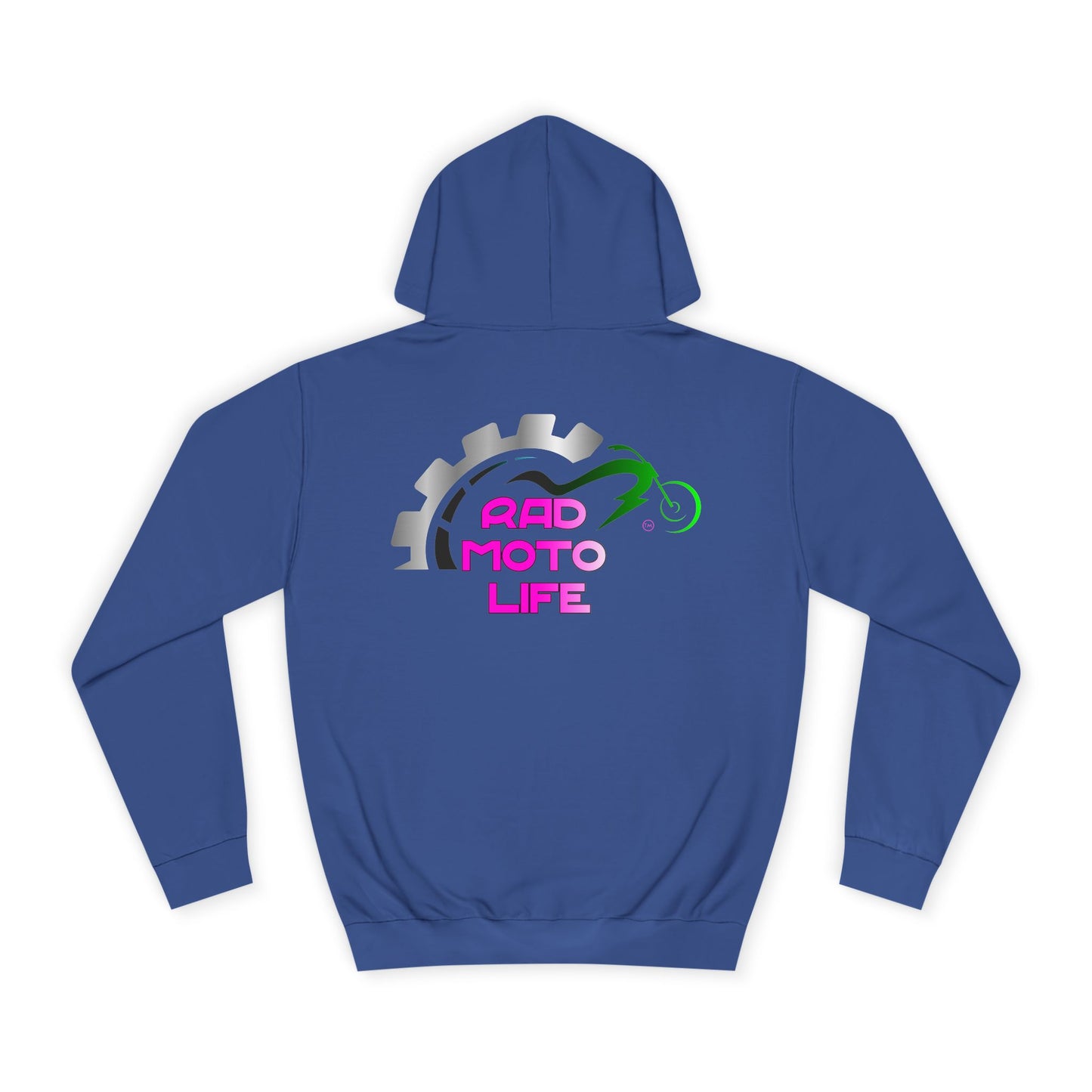 Geared, Rad Moto Life Unisex Hoodie - Biker Style Sweatshirt for Motorcycle Enthusiasts