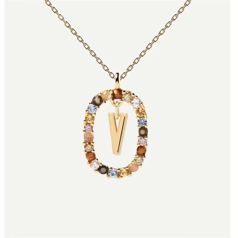 Stylish Zircon Alphabet Clavicle Chain