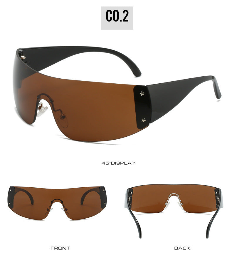 Siamese Pentagram Rimless Sunglasses
