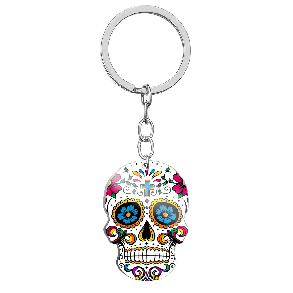 Day Of the Dead Skull Keychain