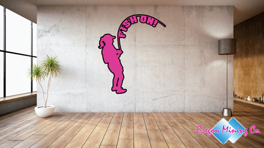 Fish on fisherwoman. SVG Digital Cut or Print files.