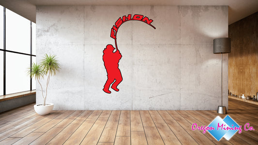 Fish on fisherman. SVG Digital Cut or Print files.