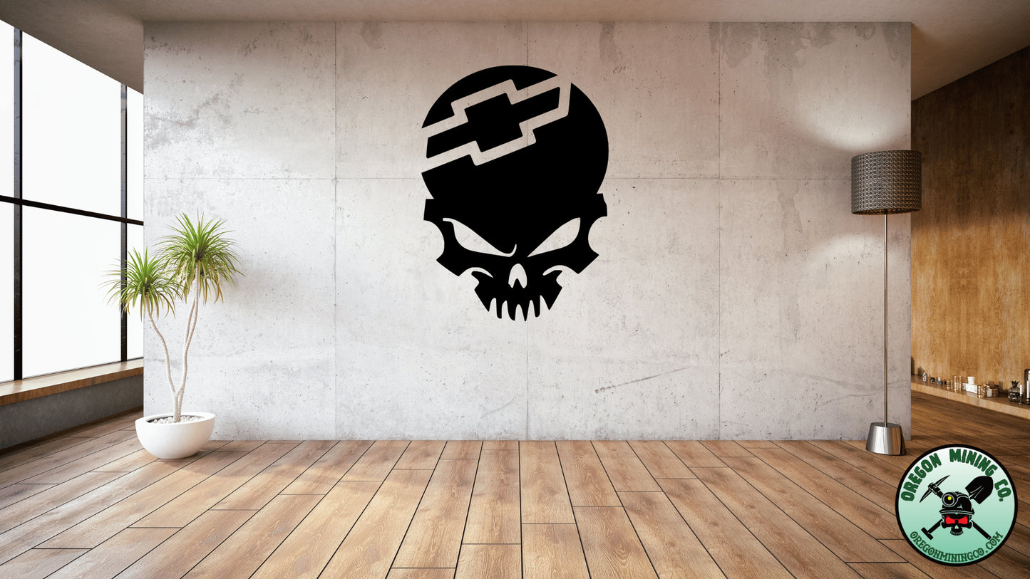Chevy Skull, Auto Vinyl Decal
