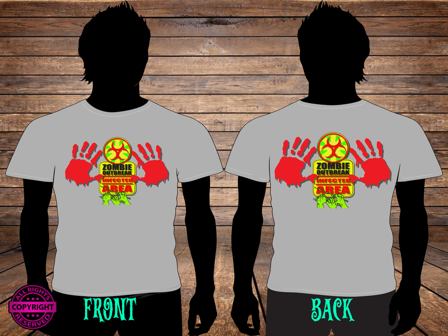 Zombie Outbreak. PNG Digital Print file.