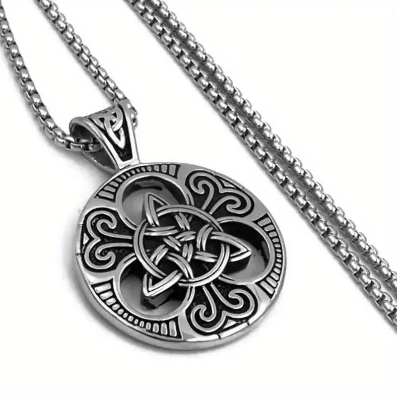 Irish One Heart Knot Pendant Necklace