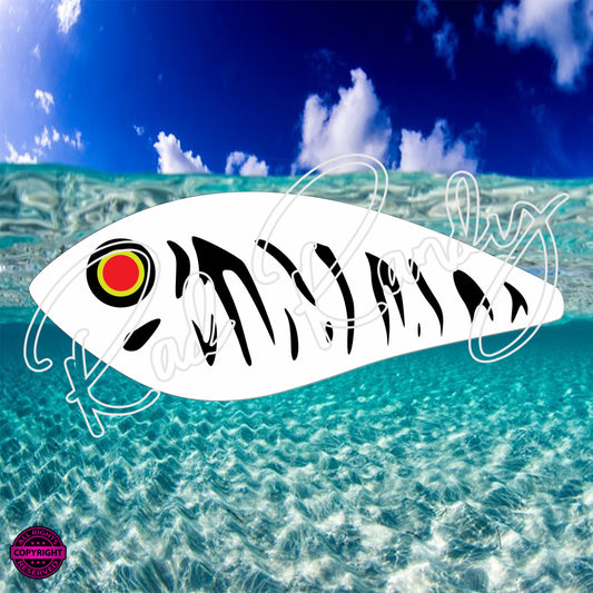 Fish Lure Pattern Vinyl Decal.  Lure # 54