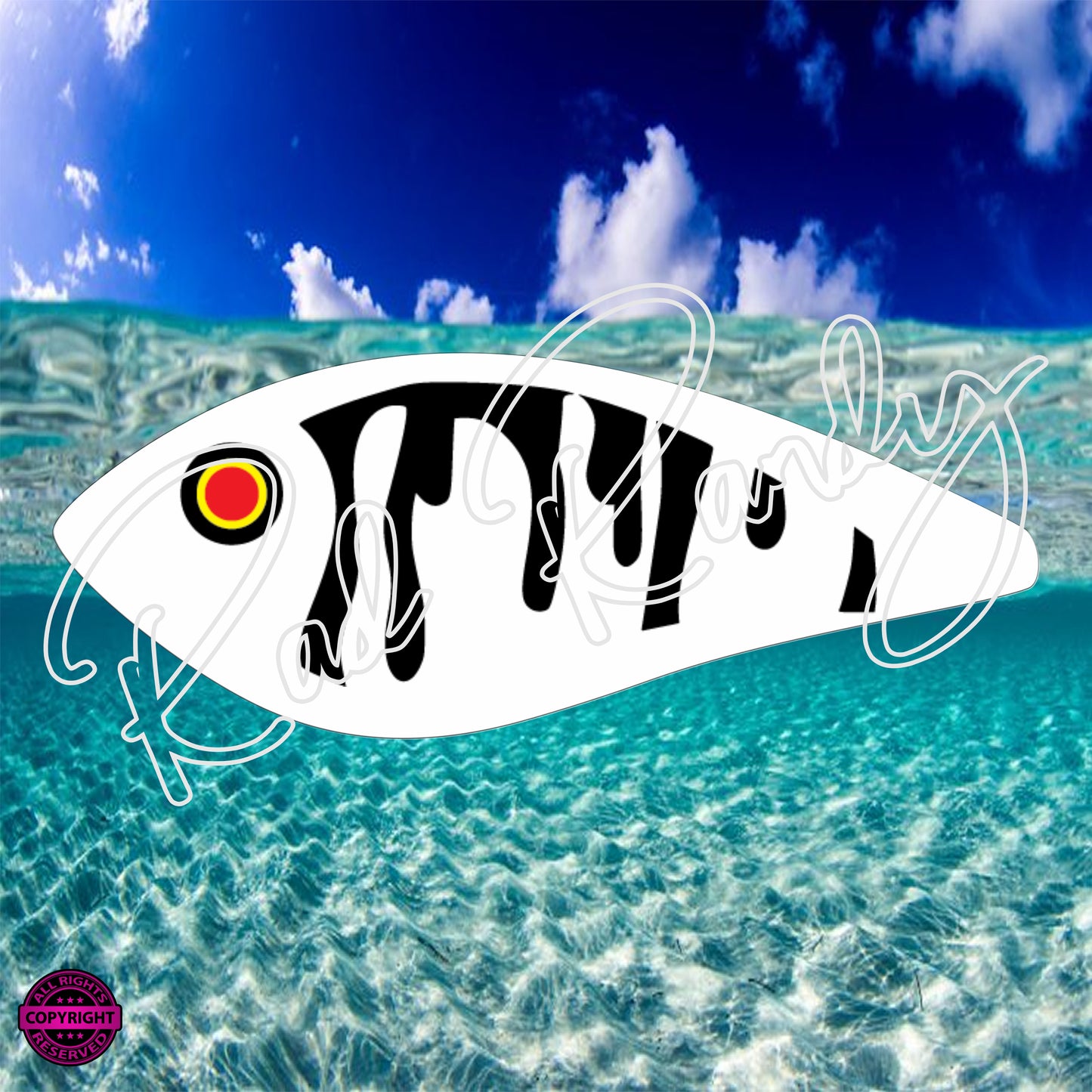 Fish Lure Pattern Vinyl Decal Lure -# 363