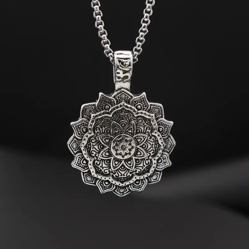 Mandala Flower Pendant Necklace