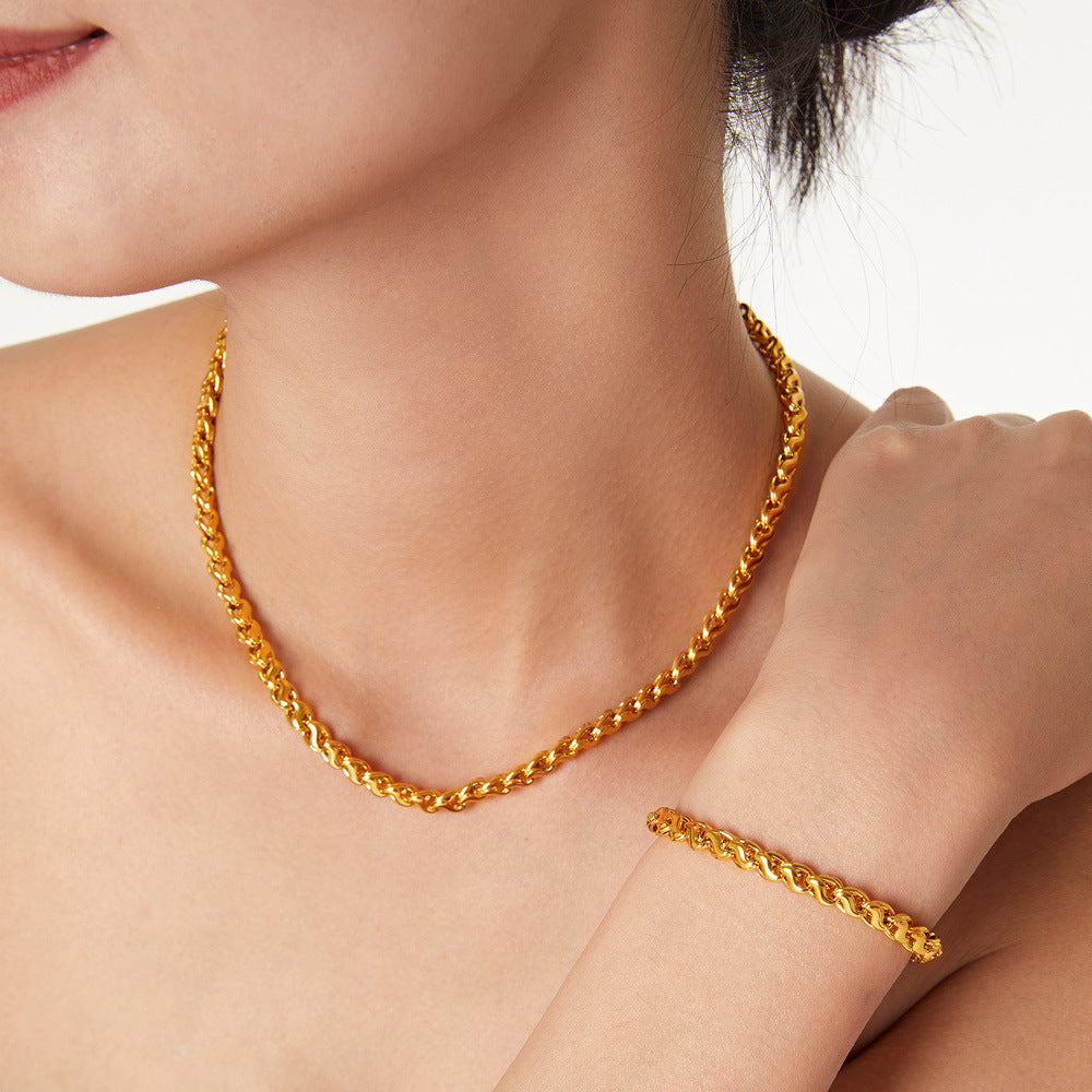 Cuban Necklace & Bracelet Set