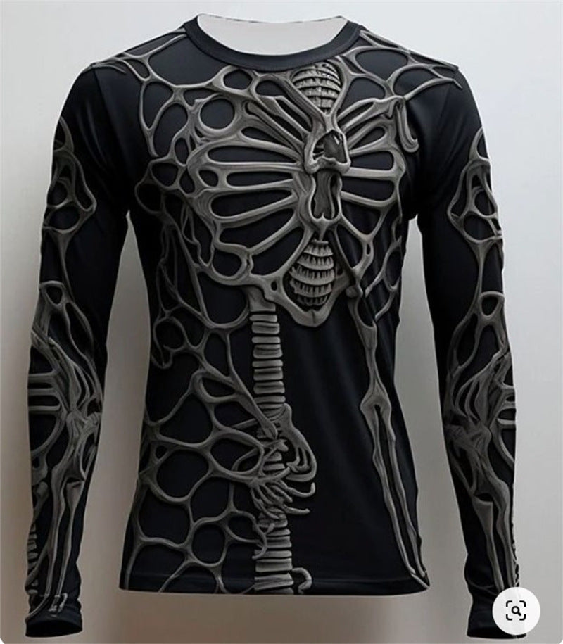 Skeleton Long-sleeve Casual Shirt