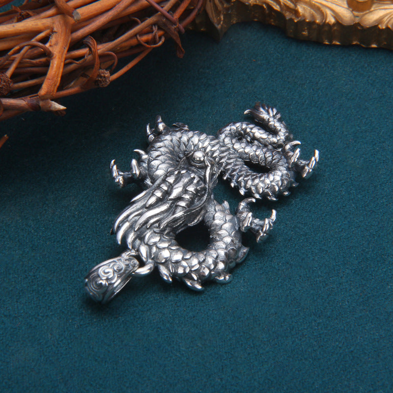 S925 Sterling Silver Zodiac Dragon Pendant