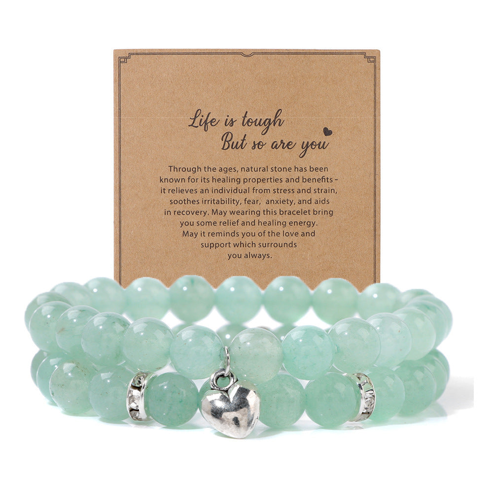 Mixed Natural Stone Message Bracelets