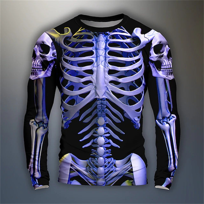 Skeleton Long-sleeve Casual Shirt