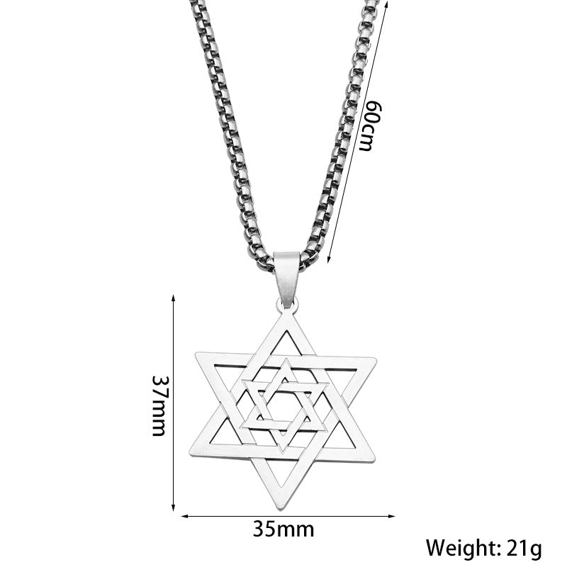 Jewish Six-pointed Star of David Pendant Necklace