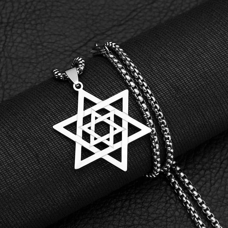 Jewish Six-pointed Star of David Pendant Necklace