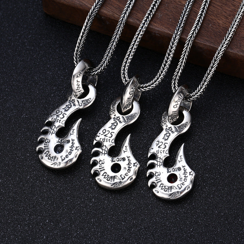 S925 Sterling Silver Love Hook Necklace