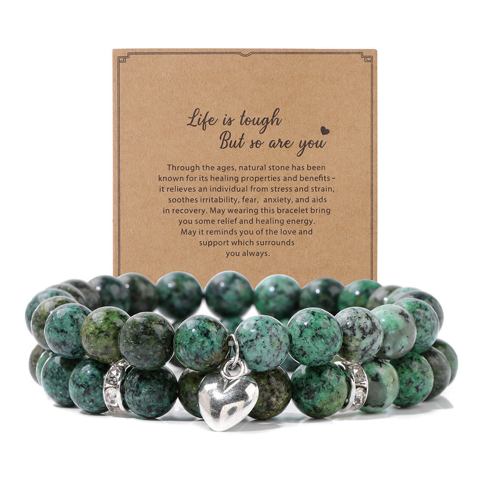 Mixed Natural Stone Message Bracelets