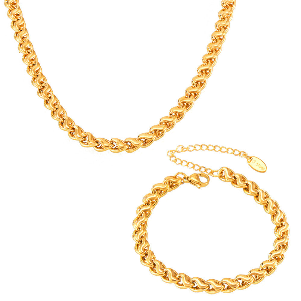 Cuban Necklace & Bracelet Set