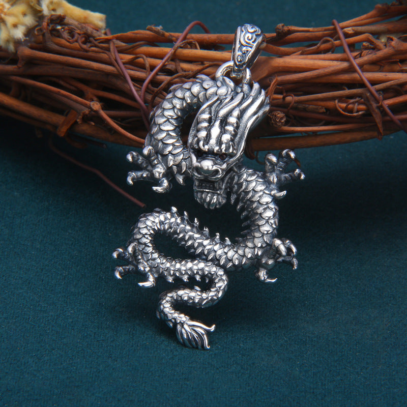 S925 Sterling Silver Zodiac Dragon Pendant