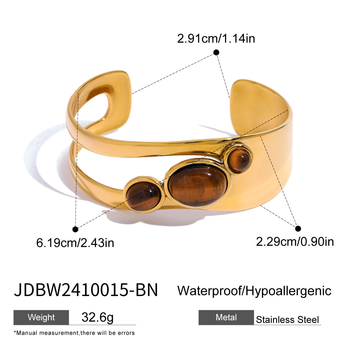 Natural Stone and Titanium Steel Bracelet