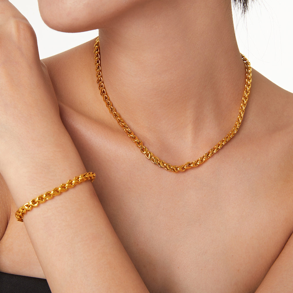 Cuban Necklace & Bracelet Set
