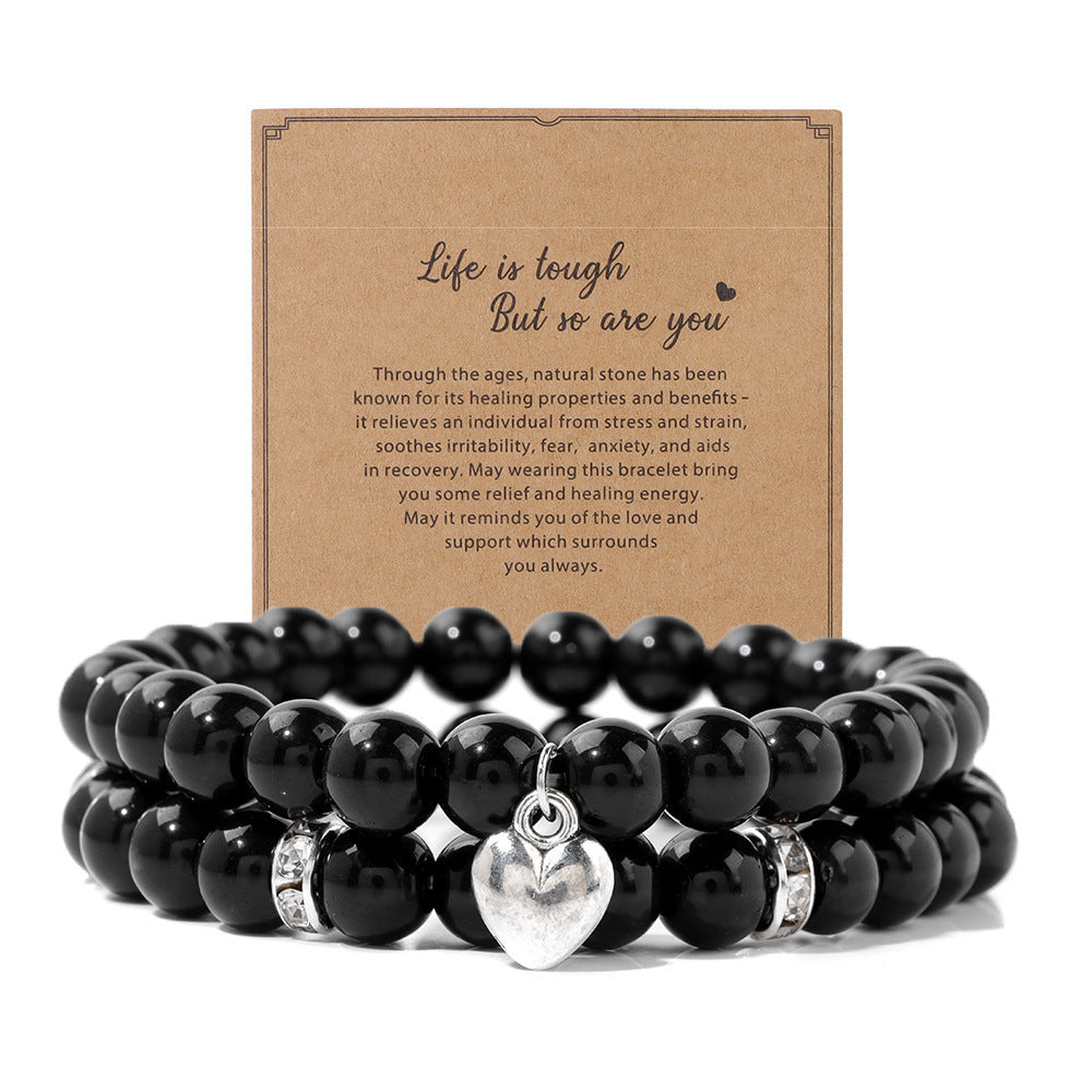 Mixed Natural Stone Message Bracelets