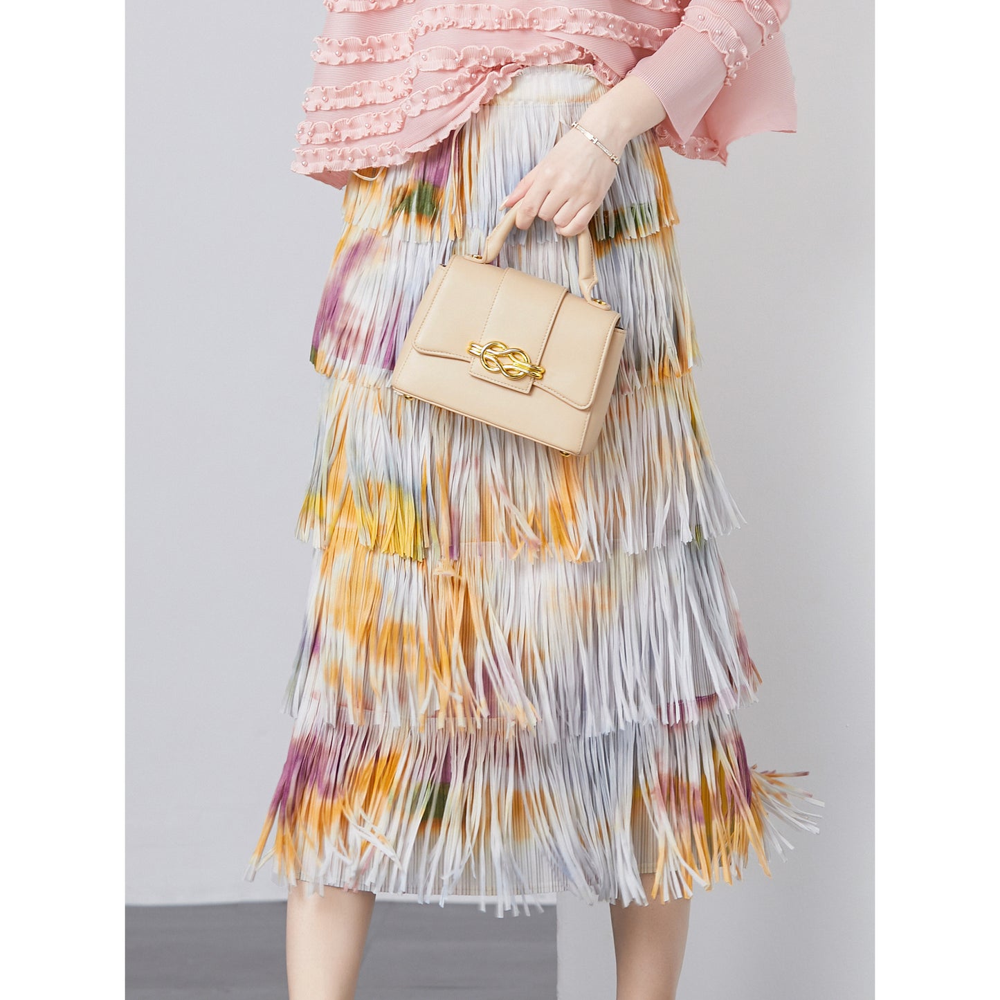 Vintage Tie-dyed Sweet Temperamental Tassels Skirt