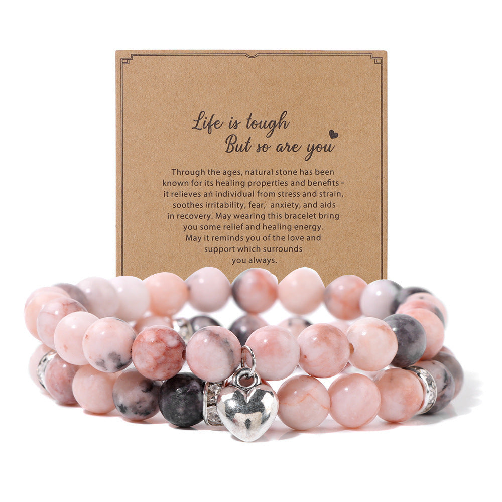 Mixed Natural Stone Message Bracelets