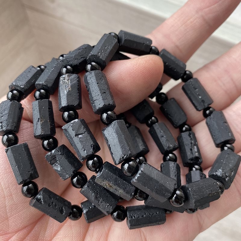 Natural Raw Black Tourmaline Bracelet
